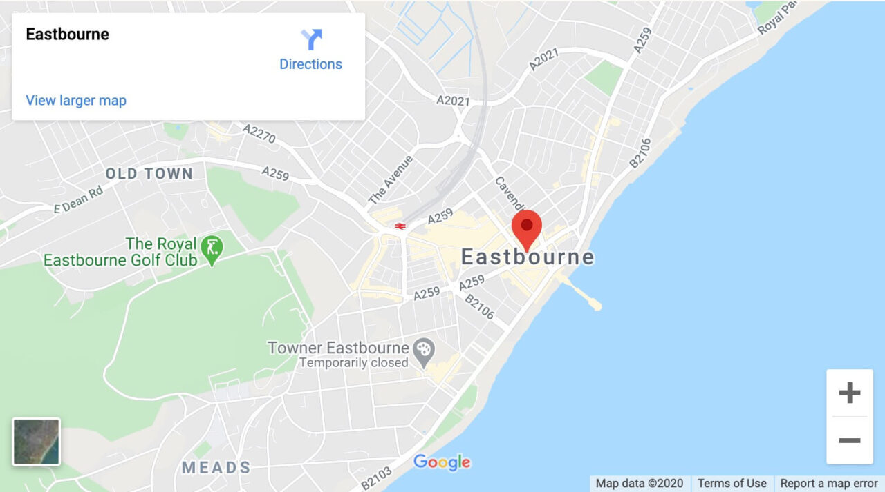 Google Map of Eastbourne